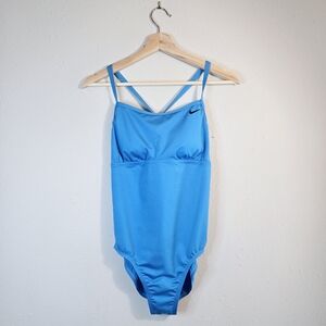 Nike Women’s Hydra Strong Racerback One Piece Blue Swimsuit Size Medium NWT